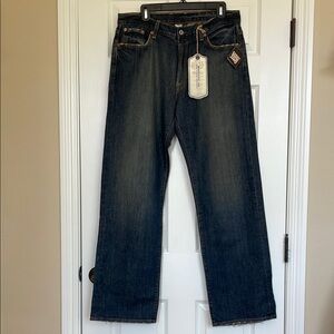 NWT Lucky Brand 181 Midrise Classic Fit Bootleg Dark Wash Jeans Men's 34
